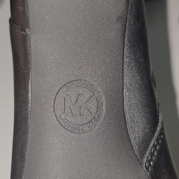 Michael Kors Alina Black Leather Ankle Boots Stiletto Heel Pointed Toe Womens 8M - Picture 12 of 16